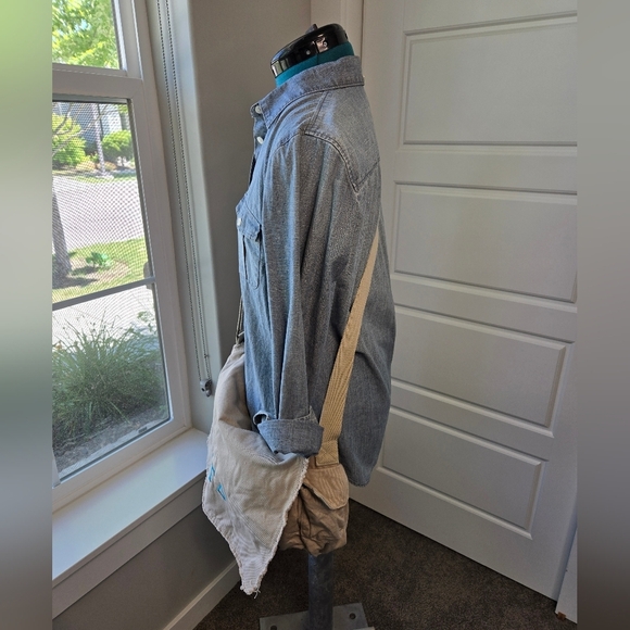 ALPHA GAMMA DELTA AGD SORORITY BEIGE KHAKI MESSENGER BAG BOOK TOTE WOMEN COTTON - Picture 3 of 16